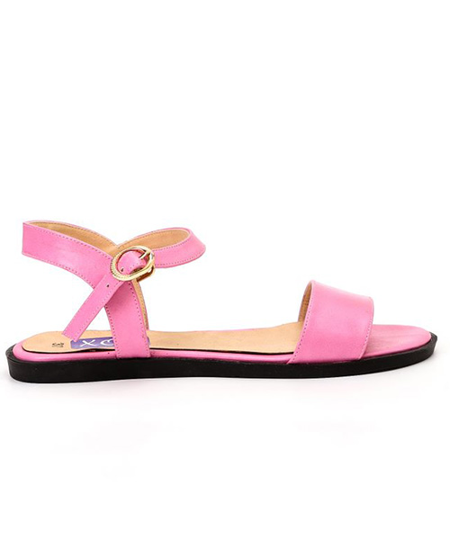 XO Style Faux Leather Flat Sandal For Women - Pink