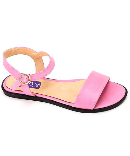 XO Style Faux Leather Flat Sandal For Women - Pink