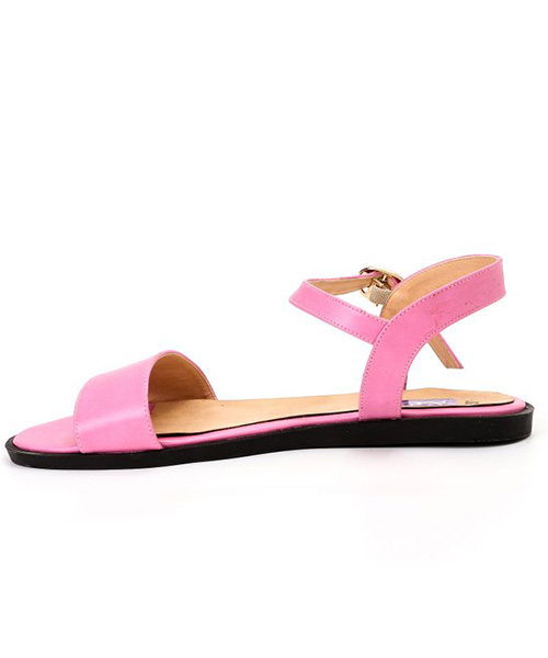 XO Style Faux Leather Flat Sandal For Women - Pink