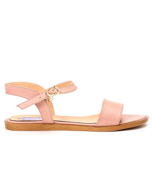 XO Style Faux Leather Flat Sandal For Women - Rose