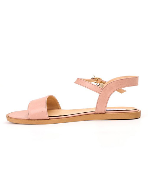 XO Style Faux Leather Flat Sandal For Women - Rose