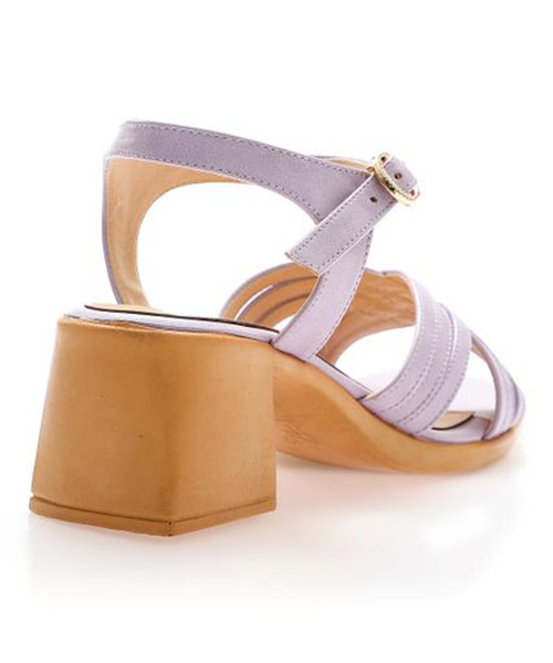 XO Style Faux Leather Heel Sandal For Women - Light Purple