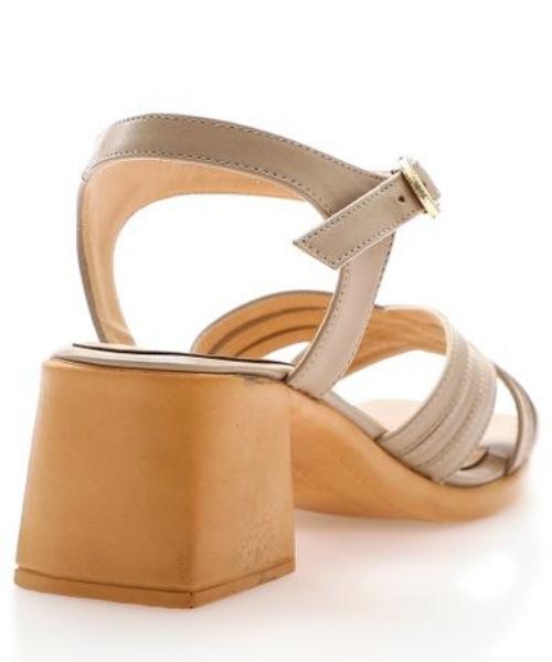 XO Style Faux Leather Heel Sandal For Women - Cafe