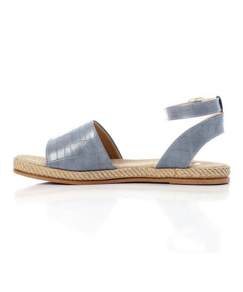 XO Style Faux Leather Flat Sandal For Women - Light Blue