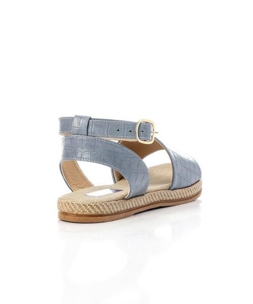 XO Style Faux Leather Flat Sandal For Women - Light Blue