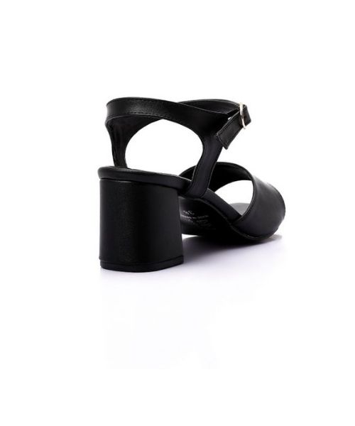 XO Style Faux Leather Heels Sandal For Women - Black