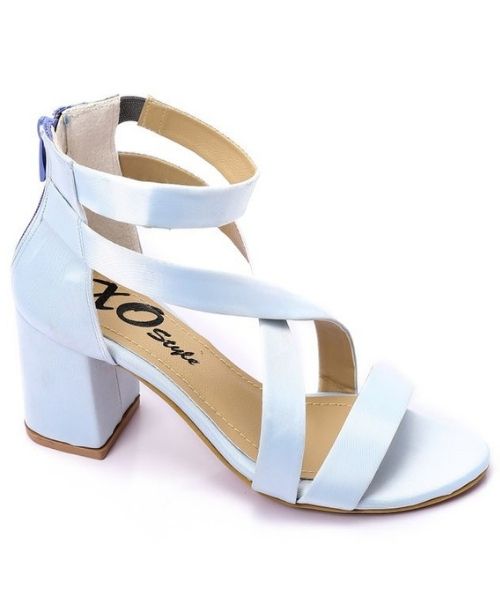 XO Style Faux Leather Heels Sandal For Women - Light Blue