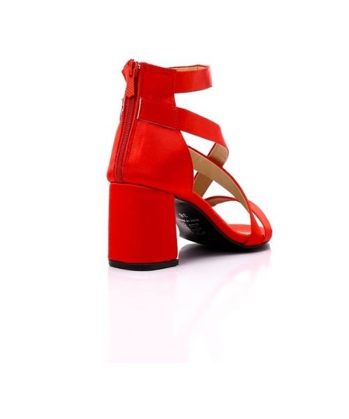 XO Style Faux Leather Heels Sandal For Women - Red