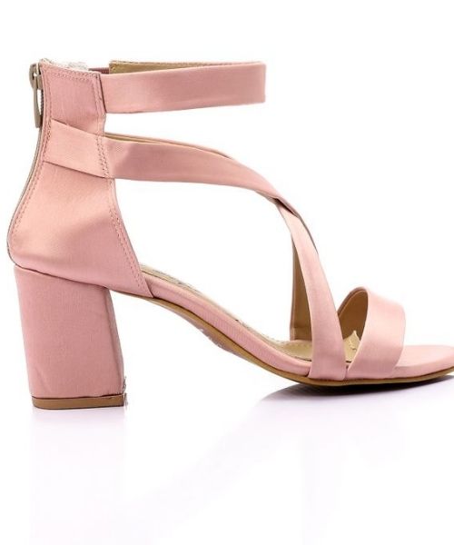 XO Style Faux Leather Heels Sandal For Women - Rose