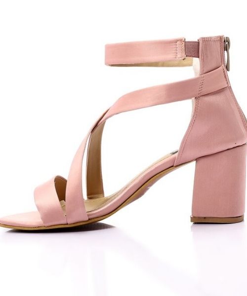 XO Style Faux Leather Heels Sandal For Women - Rose