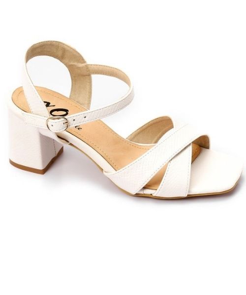 XO Style Faux Leather Heels Sandal For Women - White