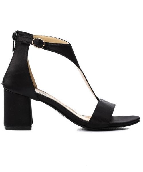 XO Style Faux Leather Heels Sandal For Women - Black