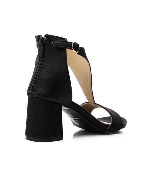 XO Style Faux Leather Heels Sandal For Women - Black