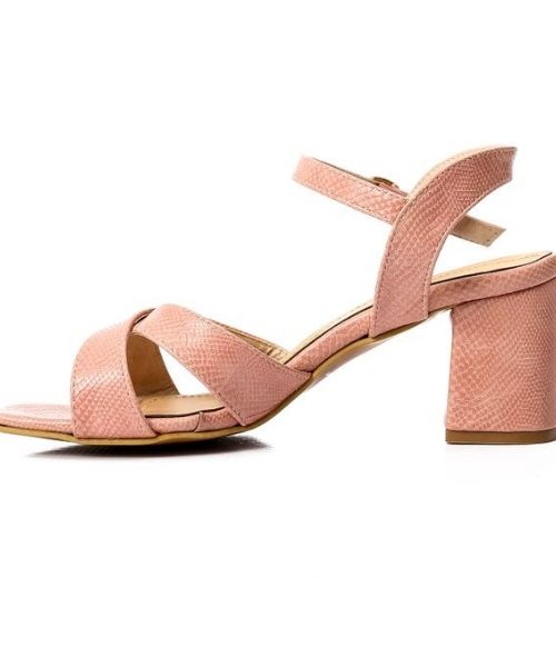 XO Style Faux Leather Heels Sandal For Women - Rose