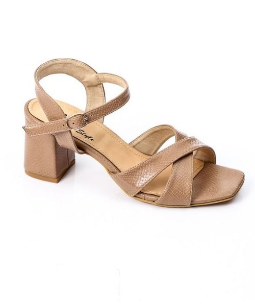 XO Style Faux Leather Heels Sandal For Women - Cafe