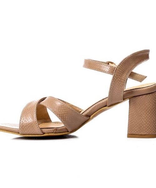 XO Style Faux Leather Heels Sandal For Women - Cafe