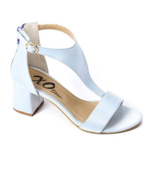 XO Style Faux Leather Heels Sandal For Women - Light Blue