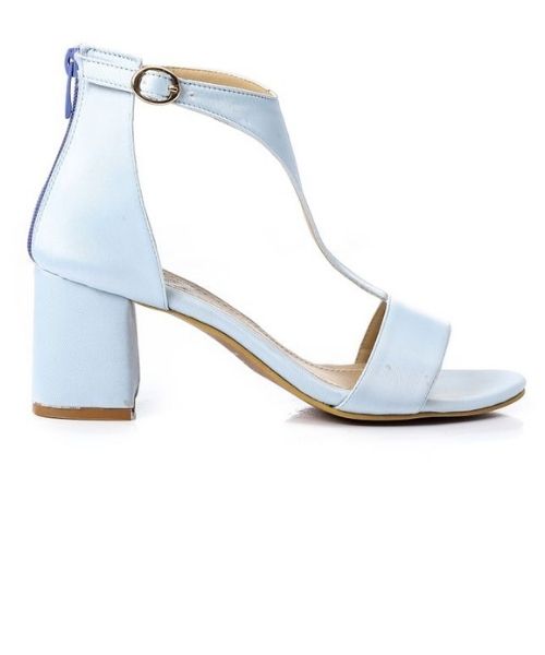 XO Style Faux Leather Heels Sandal For Women - Light Blue