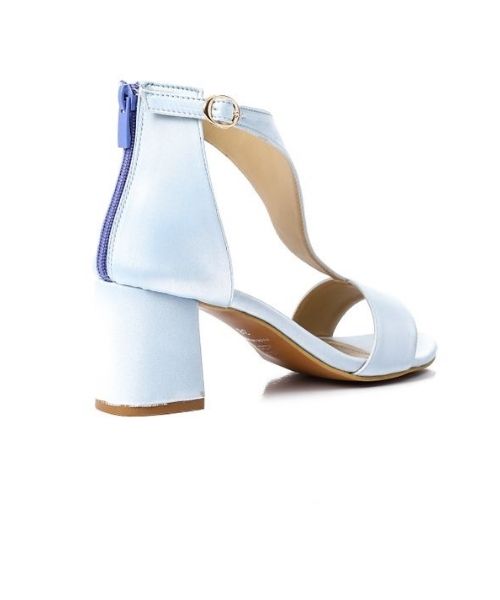 XO Style Faux Leather Heels Sandal For Women - Light Blue