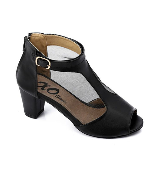 XO Style Faux Leather Heels Sandal For Women - Black