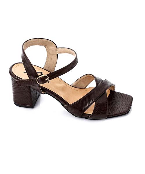 XO Style Faux Leather Heels Sandal For Women - Brown