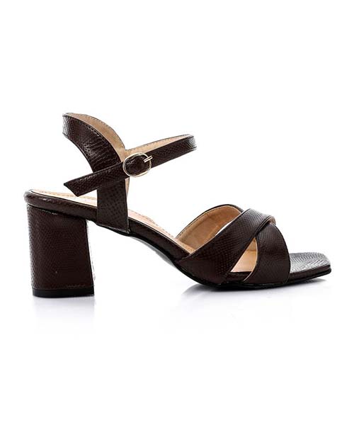 XO Style Faux Leather Heels Sandal For Women - Brown