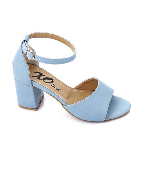 XO Style Faux Leather Heels Sandal For Women - Light Blue