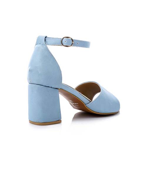 XO Style Faux Leather Heels Sandal For Women - Light Blue