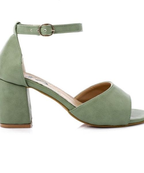 XO Style Faux Leather Heels Sandal For Women - Mint Green