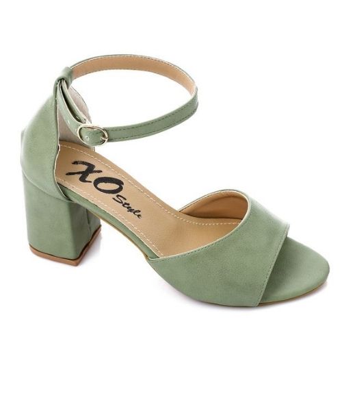 XO Style Faux Leather Heels Sandal For Women - Mint Green