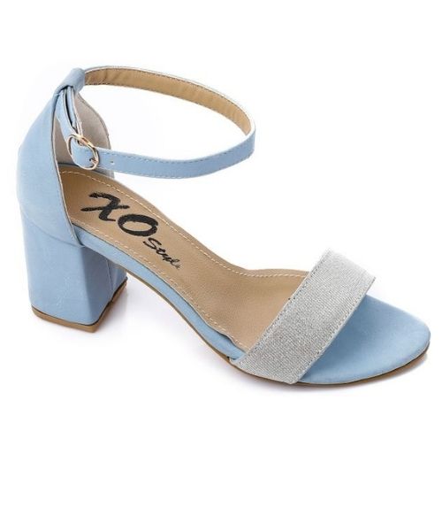 XO Style Faux Leather Heels Sandal For Women - Light Blue