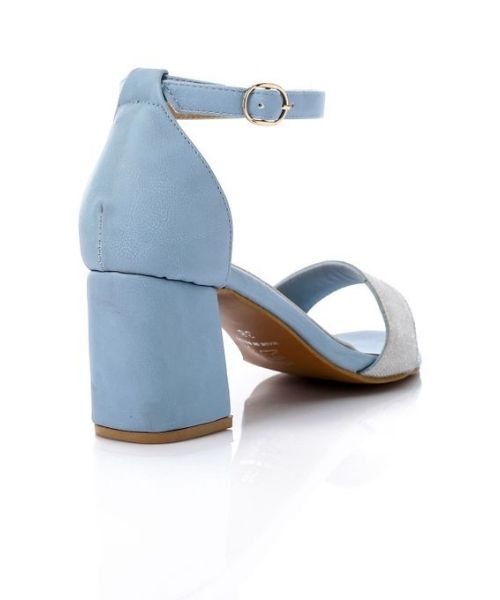 XO Style Faux Leather Heels Sandal For Women - Light Blue