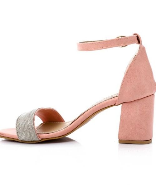 XO Style Faux Leather Heels Sandal For Women - Rose