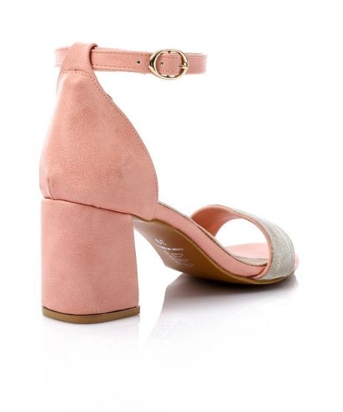 XO Style Faux Leather Heels Sandal For Women - Rose