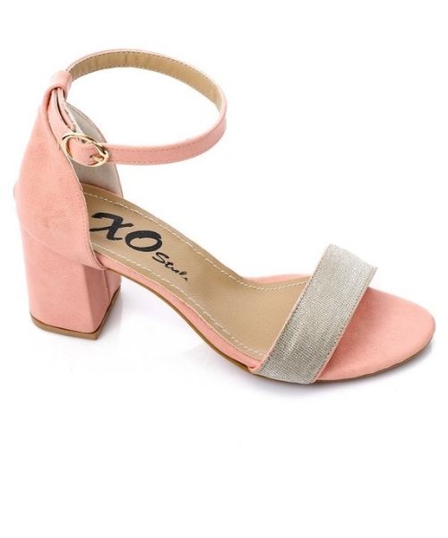 XO Style Faux Leather Heels Sandal For Women - Rose