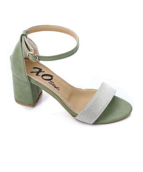 XO Style Faux Leather Heels Sandal For Women - Mint Green