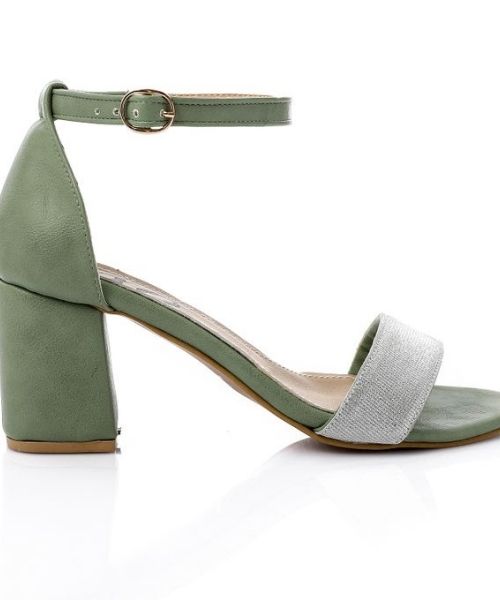 XO Style Faux Leather Heels Sandal For Women - Mint Green