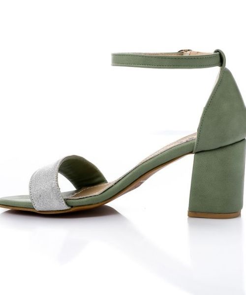 XO Style Faux Leather Heels Sandal For Women - Mint Green