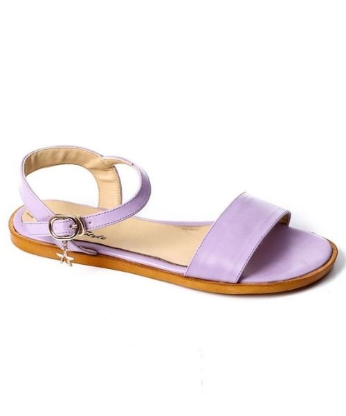 XO Style Faux Leather Flat Sandal For Women - Light Purple