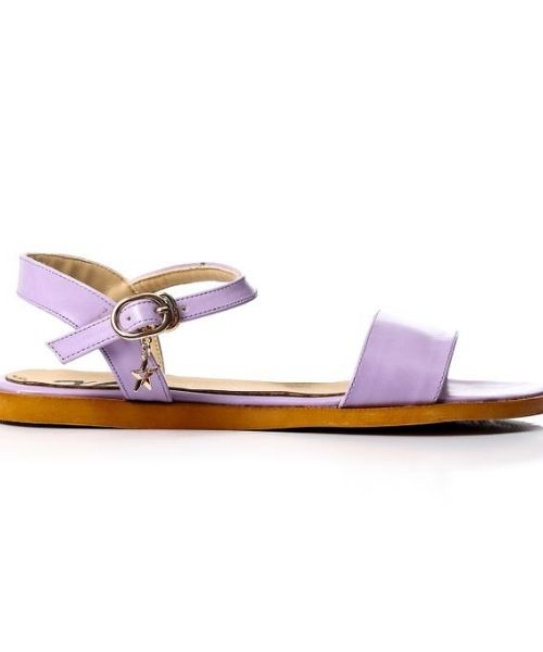 XO Style Faux Leather Flat Sandal For Women - Light Purple