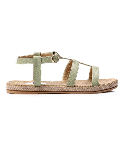 XO Style Faux Leather Flat Sandal For Women - Mint Green