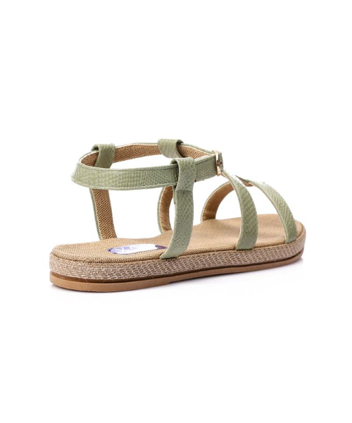 XO Style Faux Leather Flat Sandal For Women - Mint Green