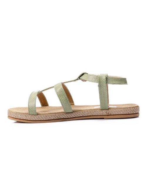 XO Style Faux Leather Flat Sandal For Women - Mint Green