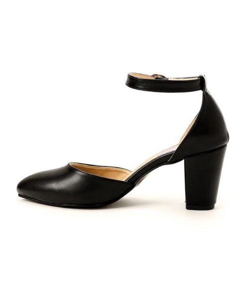 XO Style Faux Leather Heel Shoes For Women - Black