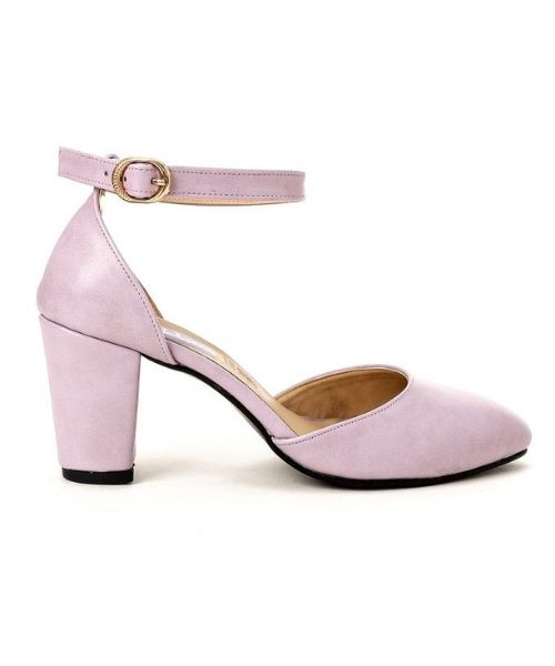 XO Style Faux Leather Heel Shoes For Women - Light Purple