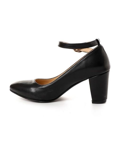 XO Style Faux Leather Heel Shoes For Women - Black