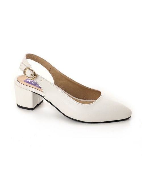 XO Style Faux Leather Heel Shoes For Women - White