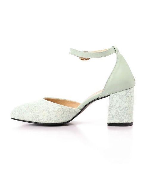 XO Style Faux Leather Heel Shoes For Women - Mint Green