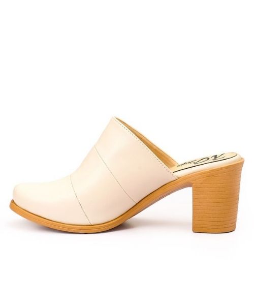 XO Style Faux Leather Heel Sabot For Women - Beige