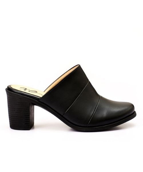 XO Style Faux Leather Heel Sabot For Women - Black